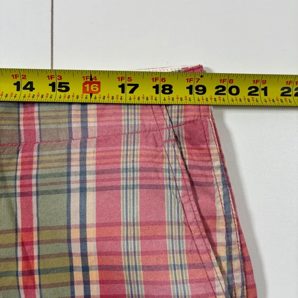 Vintage Rare Polo Ralph Lauren Shorts 38 Madras Plaid Aztec Flap Pocket 90s